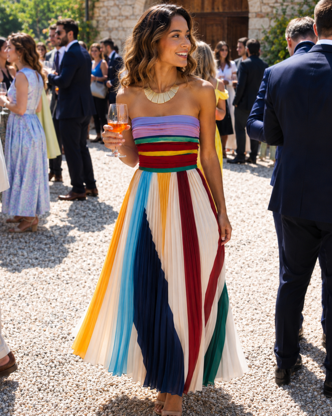 LL™ | Flora Striped Pleated Maxi Dress