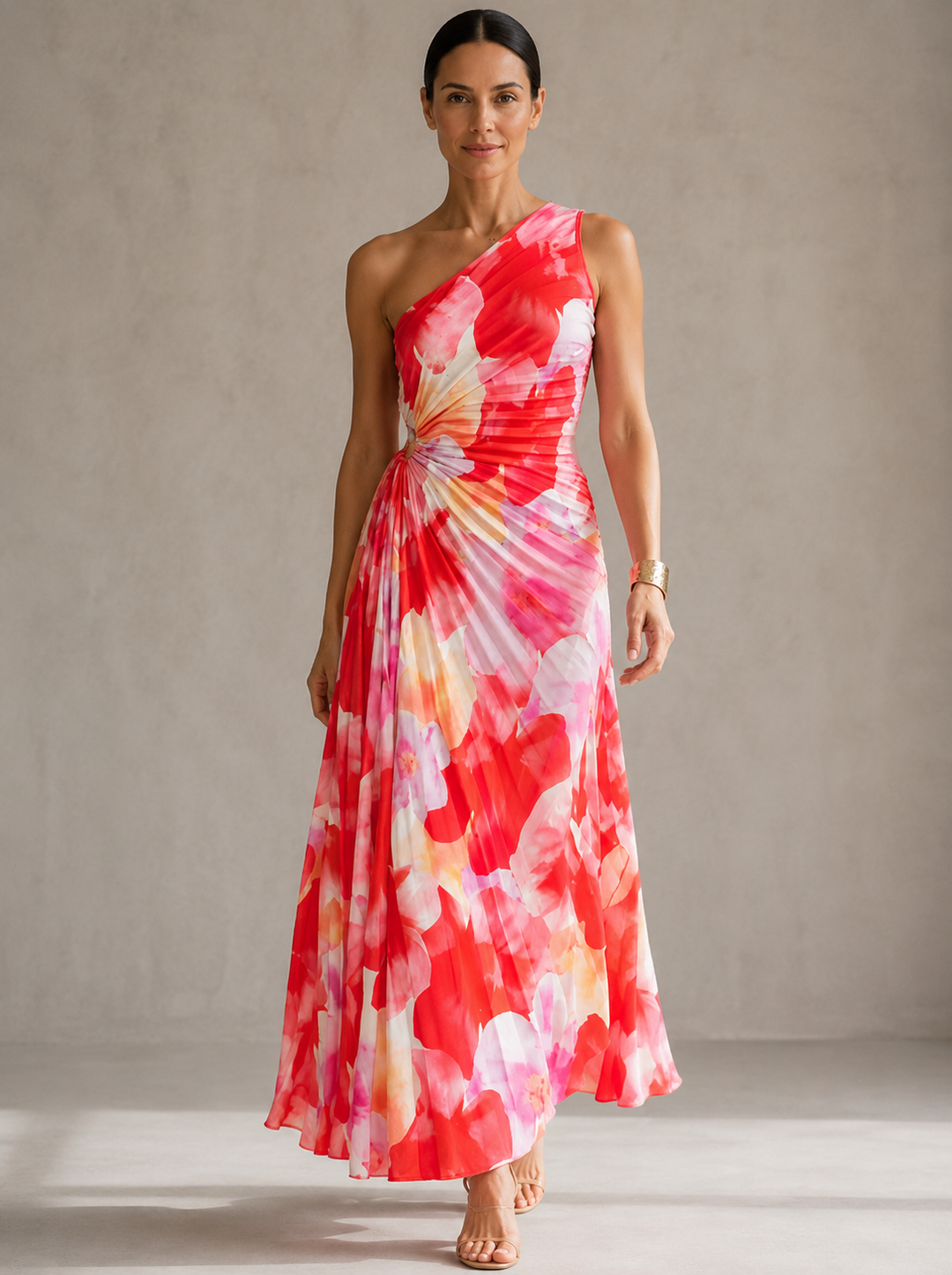 LL™ | Yanira One-Shoulder Pleated Dress