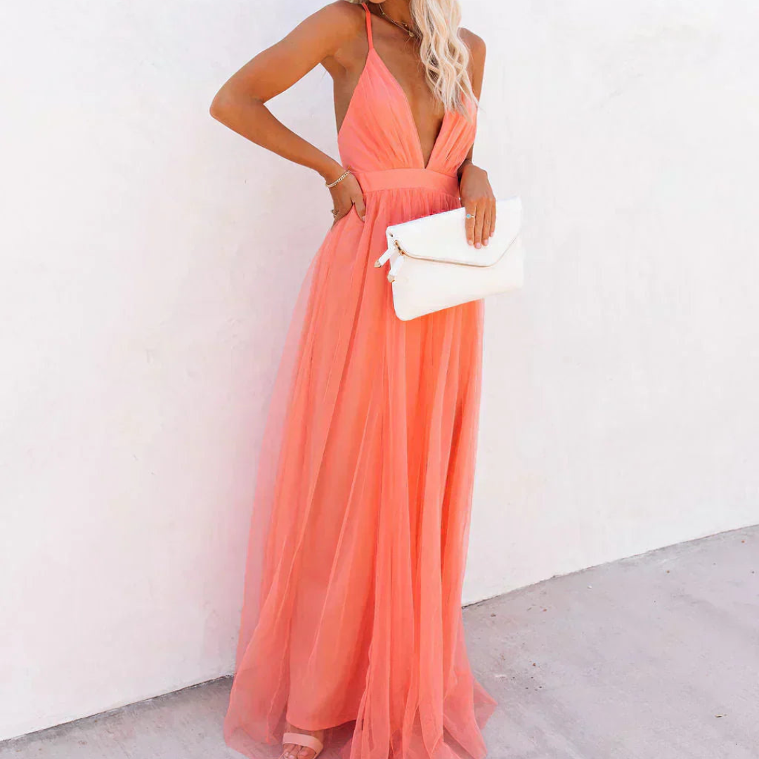 LL™ | Ginevra | Coral Glow Maxi Dress