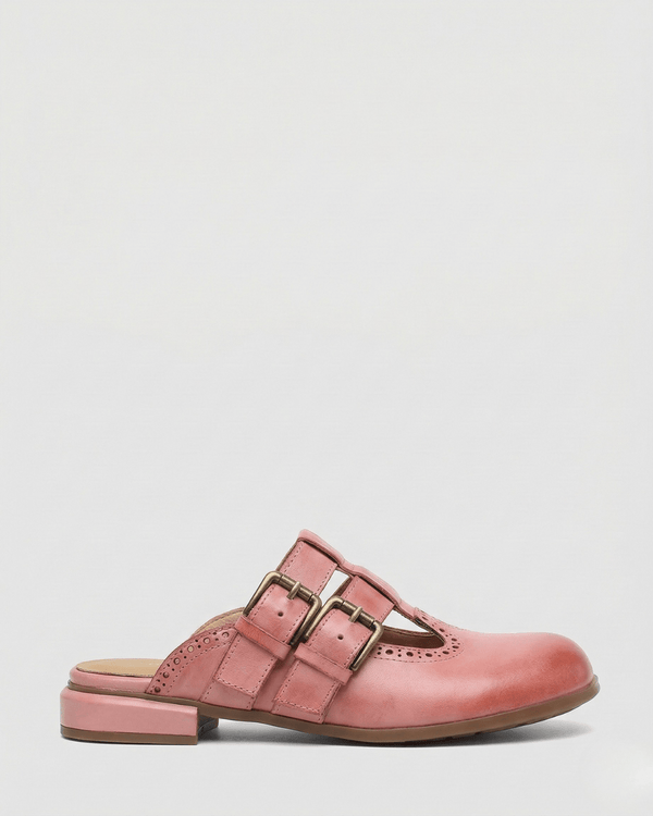 Theodora Mule Heels featuring soft leather material and a comfortable block heel, perfect for stylish and easy wear. - 1