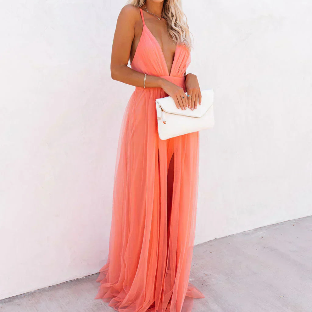 LL™ | Ginevra | Coral Glow Maxi Dress