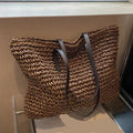 Woven Straw Tote Bag | Oversized Shoulder Bag