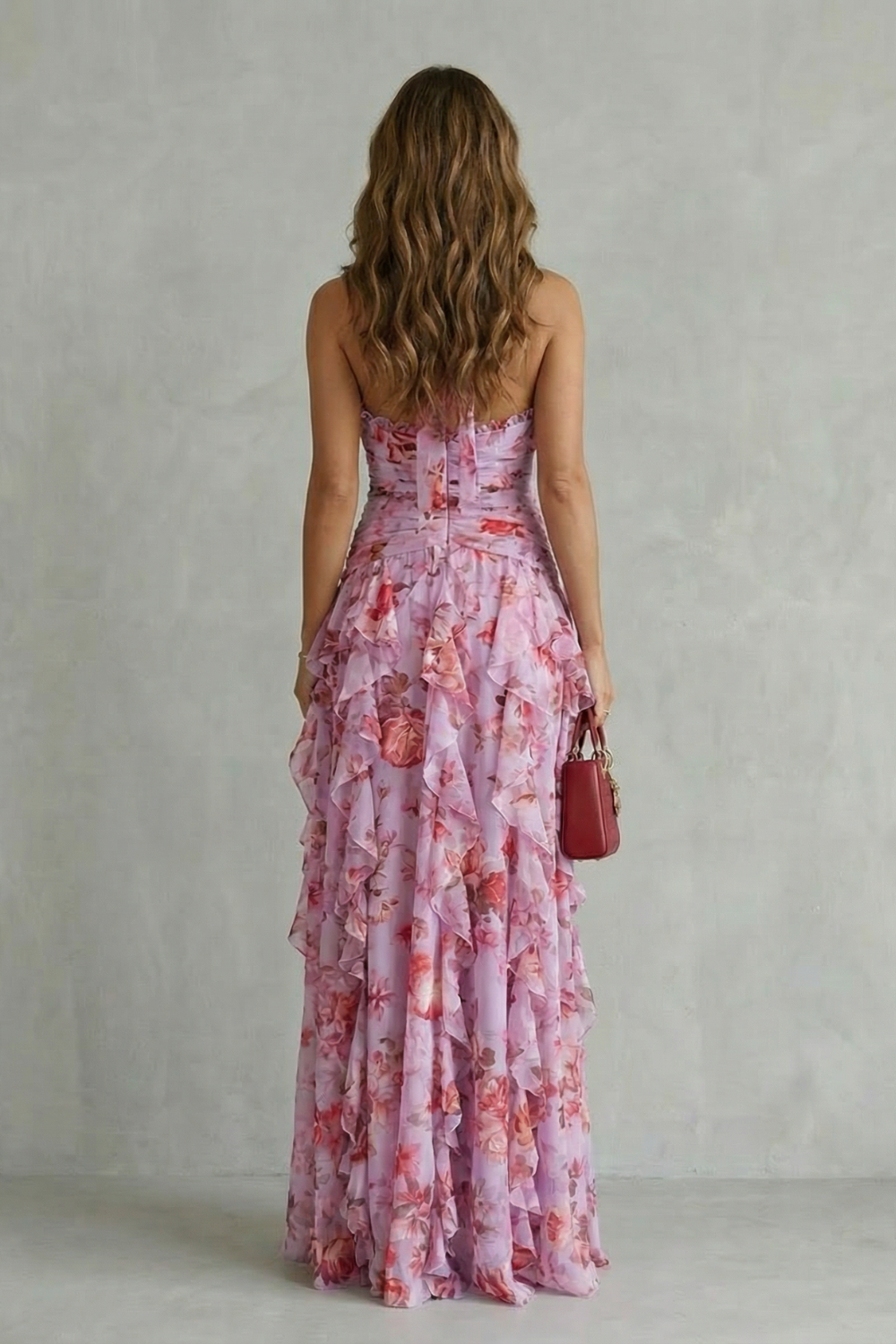 LL™ | Belladina | Romantic Rose Cascade Halterneck Maxi Dress