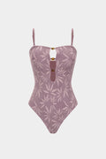 Beaded Backless Slip One-Piece Swimsuit