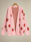 Strawberry | Motif Knit Cardigan