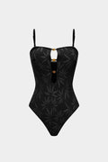 Beaded Backless Slip One-Piece Swimsuit