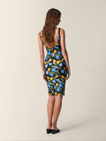 Arielle Women's Dress | Black Floral Print, V-Neck Back, Cocktail Party