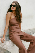 Cleo Women's Pants | Slim Tailored Fit, Cacao Color