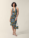 Cora Midi Skirt | Black Floral Print, Bias Cut, Flattering Fit