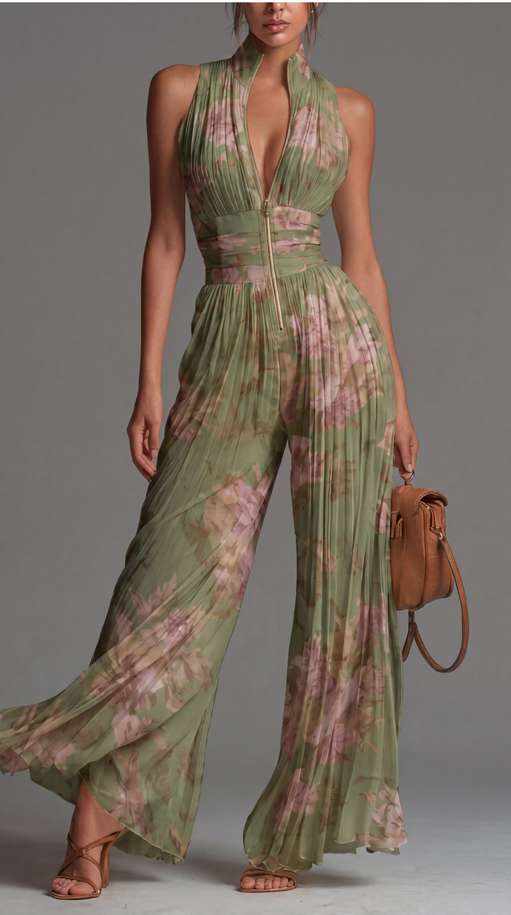 LL™ | Inés Floral Pleated Chiffon Maxi Dress