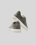 Elegant Dark Gray Leather Oxford Sneakers for Men