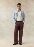 Hindley Boxy Shirt | Linen Cotton Blend, Light Blue Check