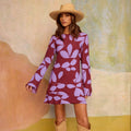 Kora Long Sleeve Mini Dress | Bias Cut, Tiered Panel Detail