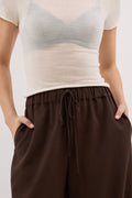 Kora Wide Leg Pants | High Rise, Elastic Waistband, Functional Pockets