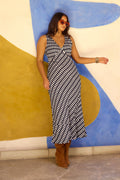 Liora Cocktail Dress | Elegant Midi in Soft Smoke Grey, Breathable Fabric