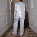 Luxe Satin Pyjama Set | Striped Design | Relaxed Fit