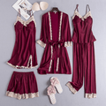 Haven Satin Intimates Set featuring an elegant 4-piece loungewear collection in luxurious satin, perfect for comfortable and stylish relaxation. - 1