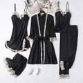 Haven Satin Intimates Set featuring an elegant 4-piece loungewear collection in luxurious satin, perfect for comfortable and stylish relaxation. - 3