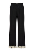 Mira Women's Pants | Full Length, Elastic Waistband, Hem Detailing