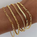 Elysian Bracelet Set featuring elegant gold-plated design, with adjustable fit for versatile styling. - 1