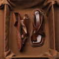 Ivy Cross Sandals | Italian Leather, Orthopedic Cushioned Footbed