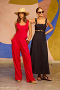 Raya Tailored Pants | Mid Rise, Full Length, Side Pockets