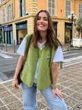 Cleo Fleece Vest Women | High-Pile Sherpa, Oversized Fit - 3