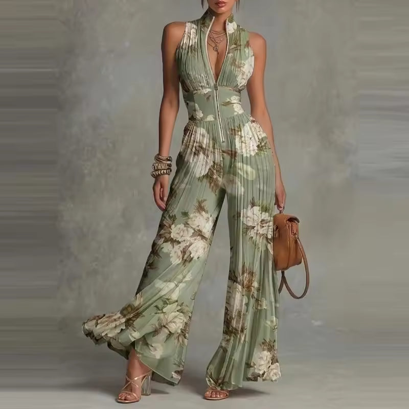 LL™ | Inés Floral Pleated Chiffon Maxi Dress