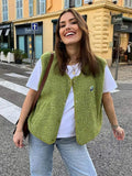 Cleo Fleece Vest Women | High-Pile Sherpa, Oversized Fit