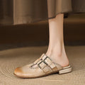 Theodora Mule Heels | Soft Leather, Comfortable Block Heel