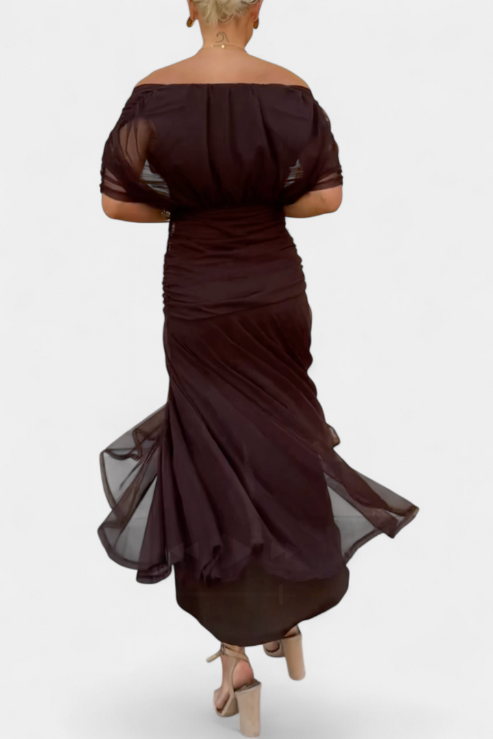 VIVIAN | LONG FLORAL V-NECK DRESS