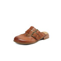 Theodora Mule Heels | Soft Leather, Comfortable Block Heel