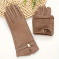 Leather look gloves for winter