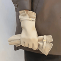 Leather look gloves for winter
