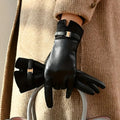 Leather look gloves for winter