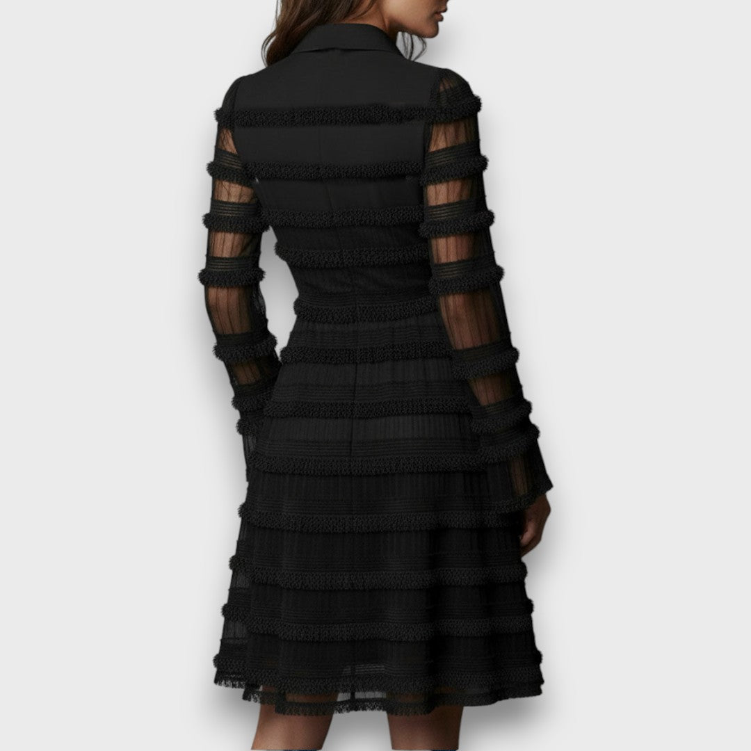 Parisa – Midi Dress with Transparent Fringes
