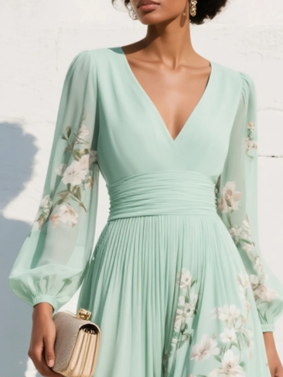 LL™ | Cisella | Light Green Floral Maxi Dress