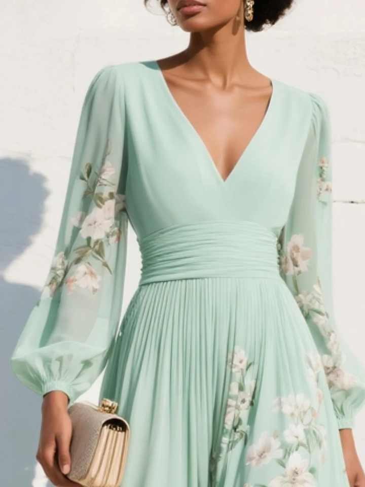 LL™ | Cisella | Light Green Floral Maxi Dress