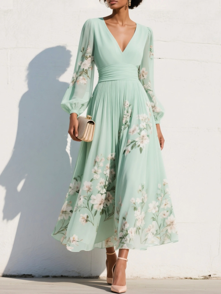 LL™ | Cisella | Light Green Floral Maxi Dress