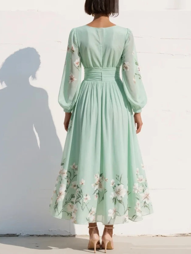 LL™ | Cisella | Light Green Floral Maxi Dress