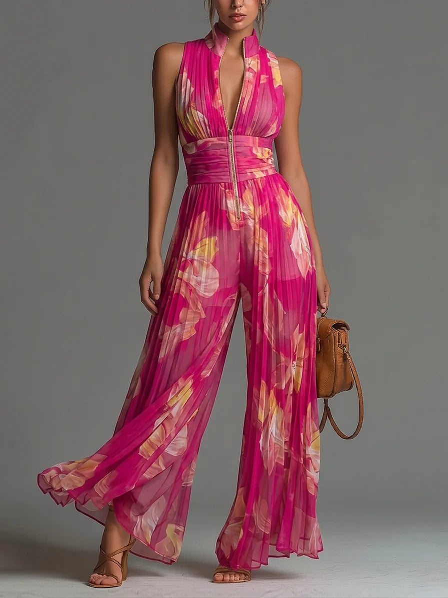 LL™ | Inés Floral Pleated Chiffon Maxi Dress