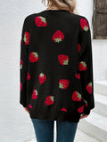 Strawberry | Motif Knit Cardigan