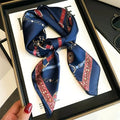 Rosa Silk Scarf | Vintage Equestrian Chain Print, Luxurious Square Scarf for Women - 2