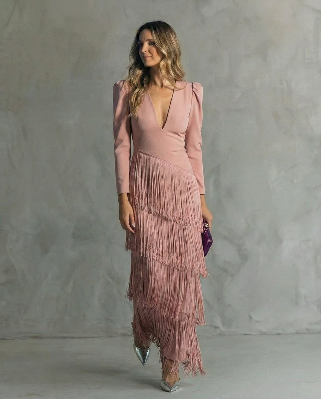 LL™ | Chiara | Elegant Fringe Sleeve Dress