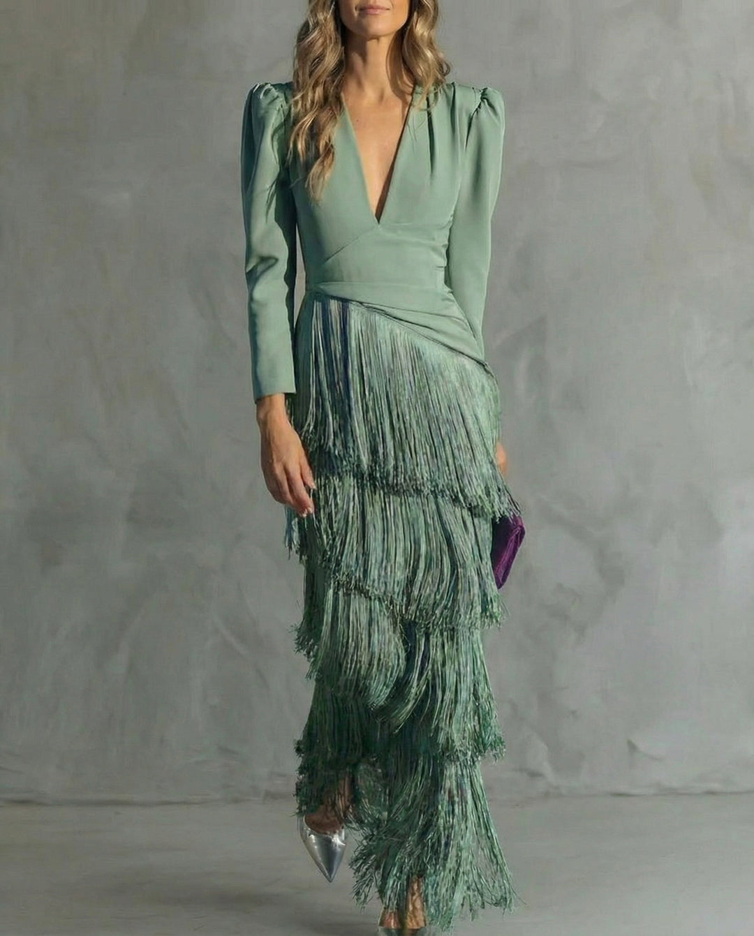 LL™ | Chiara | Elegant Fringe Sleeve Dress