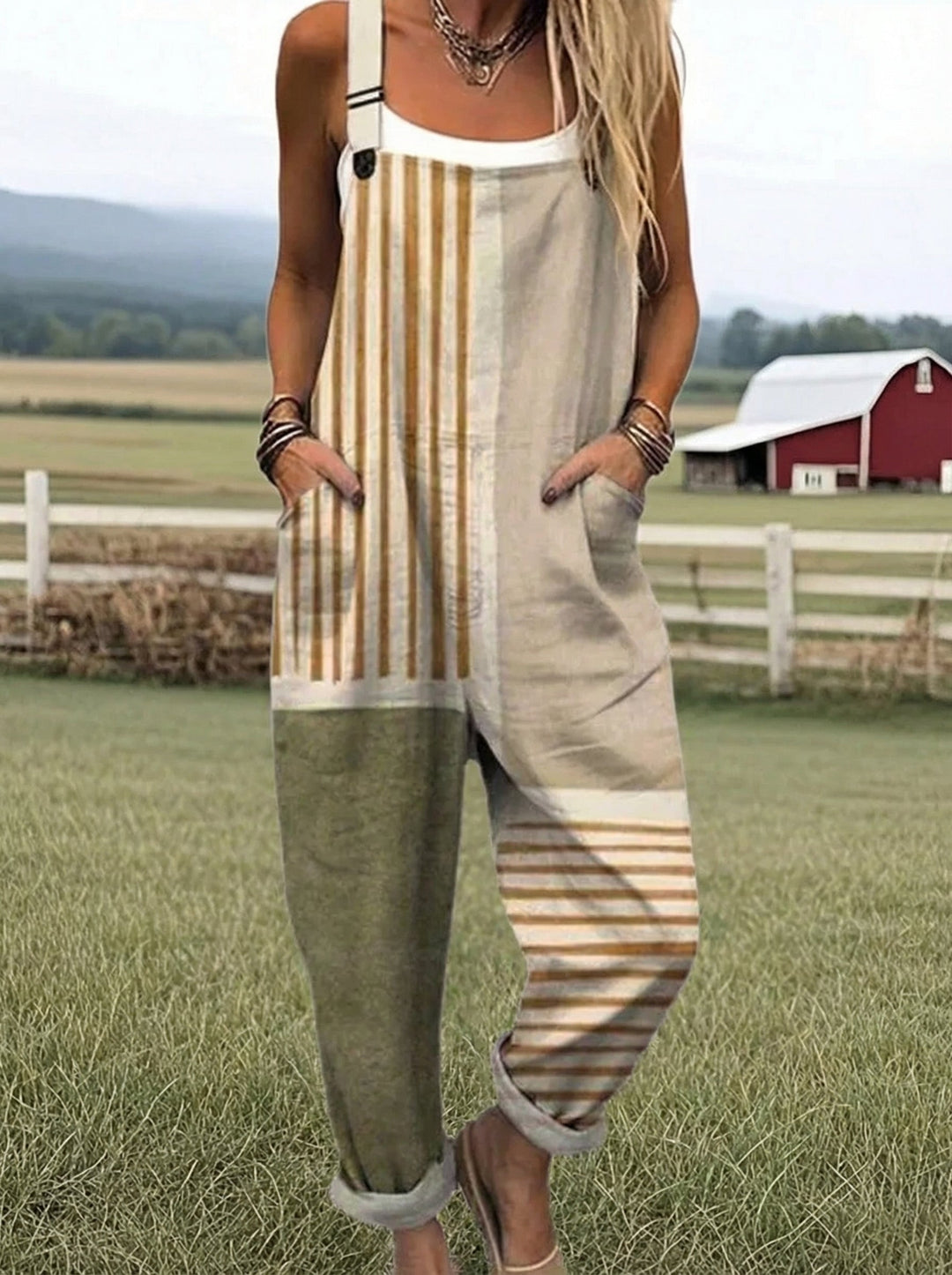 LL™ | Printed Casual Dungaree Trousers