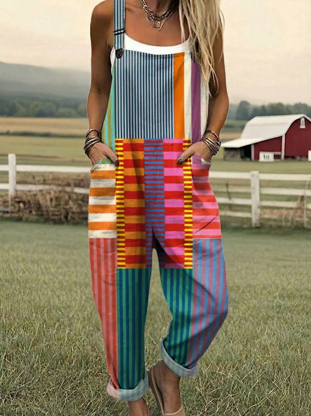 LL™ | Comfortable Wide-Leg Dungaree Trousers