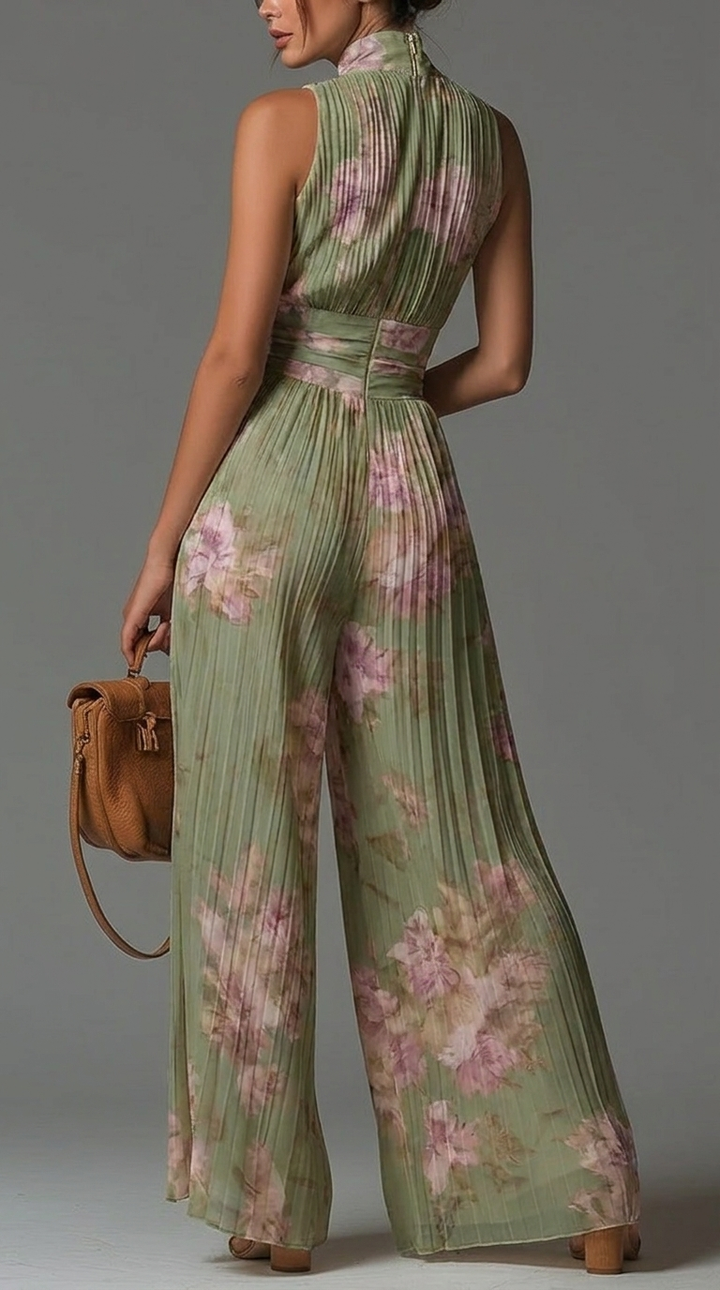 LL™ | Inés Floral Pleated Chiffon Maxi Dress