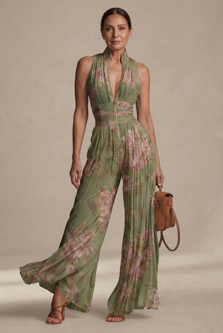 LL™ | Inés Floral Pleated Chiffon Maxi Dress