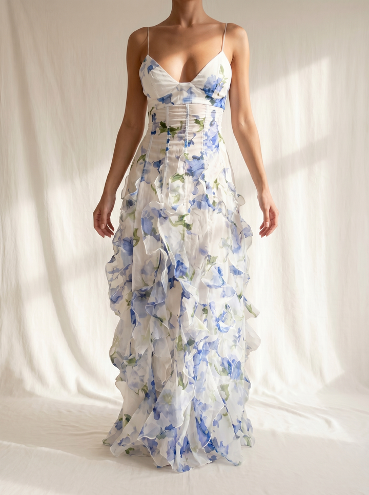 LL™ | Uri | Floral Ruffle Maxi Dress